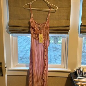 Brand new with tags, pinkish white stripped summer dress.